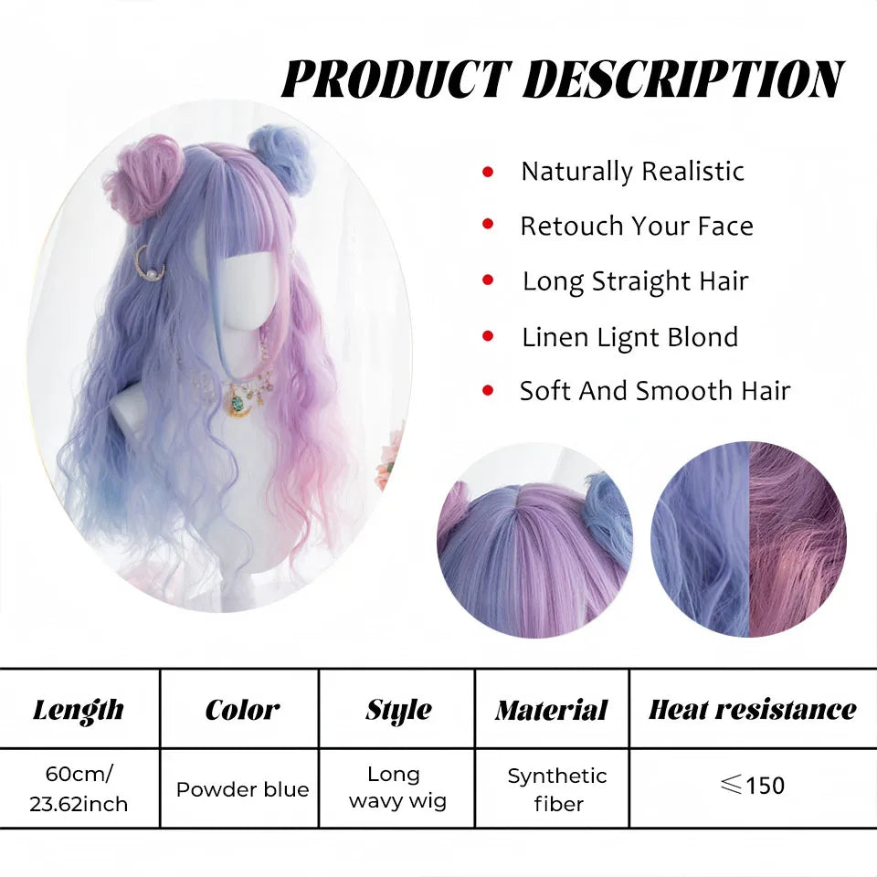 Long Wavy Ombre Cosplay Wig for Lolita and Harajuku Styles - 2