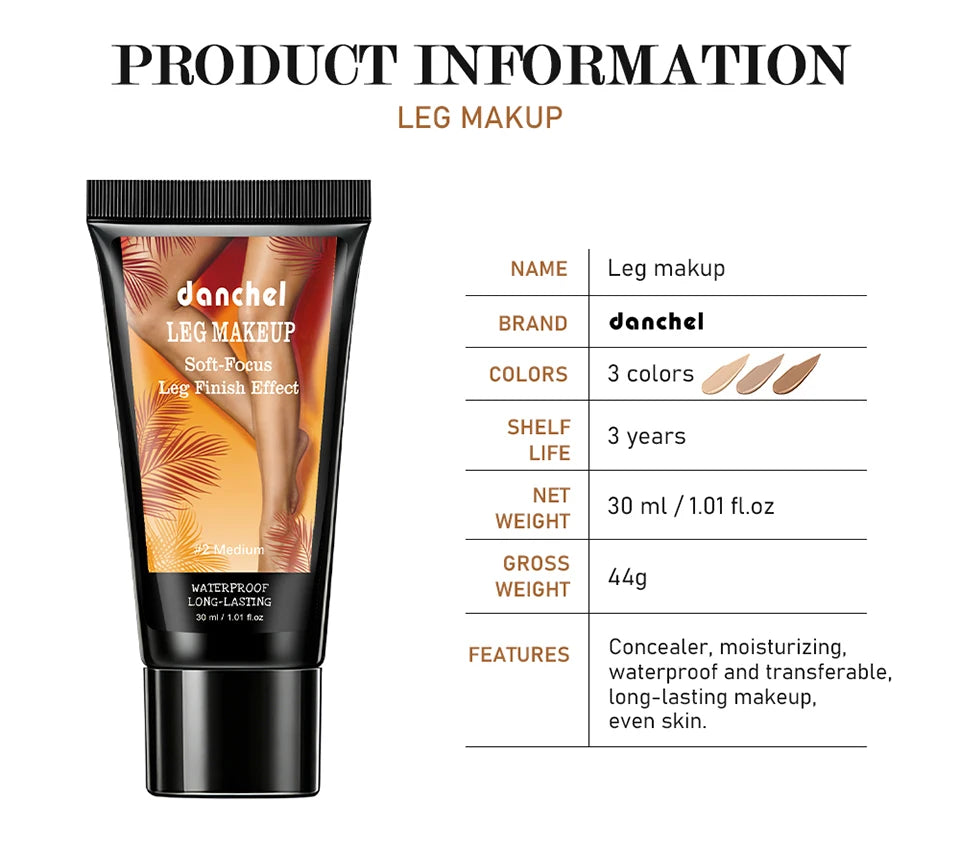 Waterproof Body Foundation for Concealing Scars and Tattoos on Legs - 17