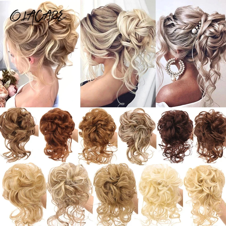 Messy Curly Hair Bun Scrunchie for Instant Volume - 7