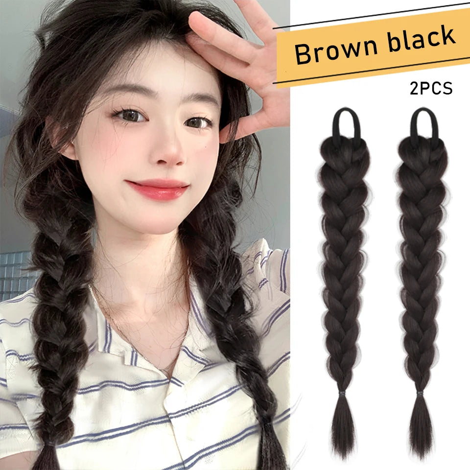 Long Clip-In Bubble Braid Ponytail Hair Extension for Daily Styling