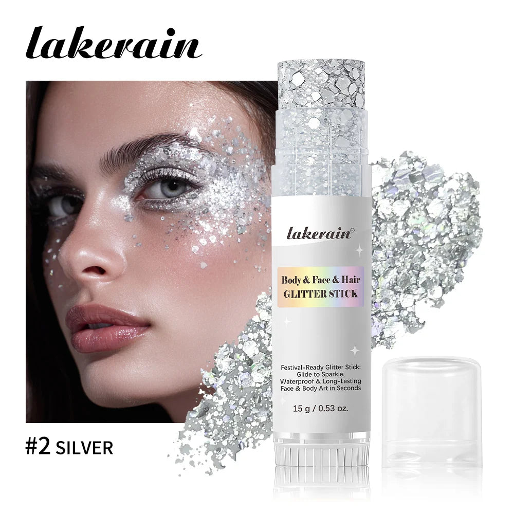 Shimmer Glitter Balm Stick for Face, Hair and Body Makeup