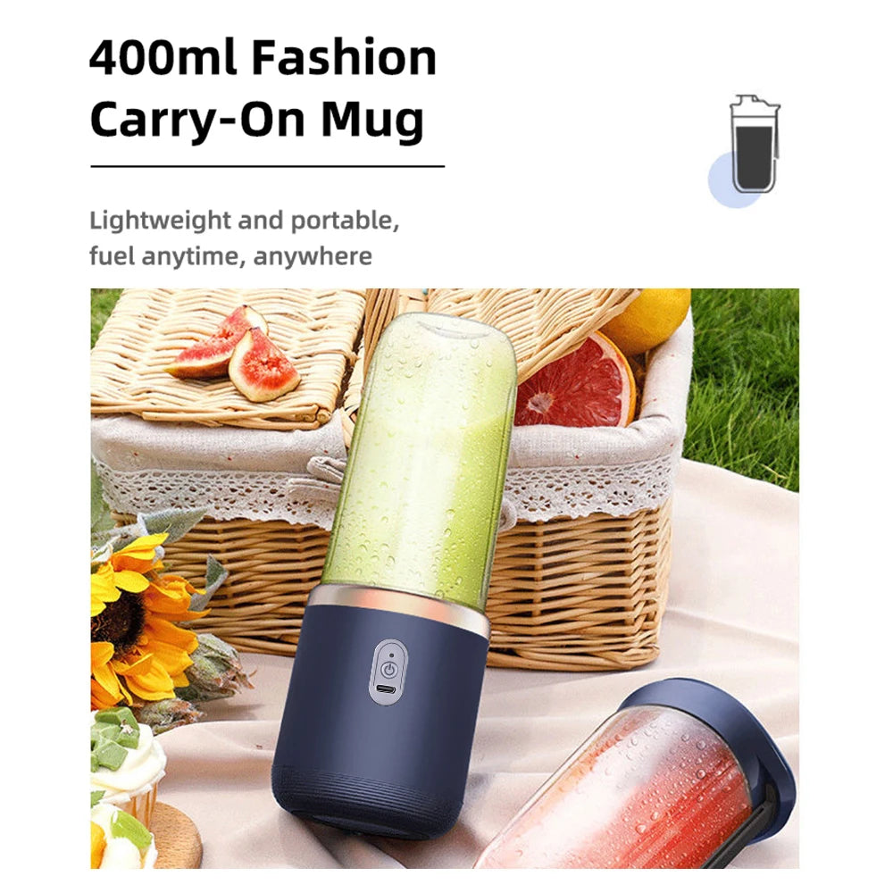 Portable Wireless Electric Juicer Cup for Fresh Fruit Smoothies - 6