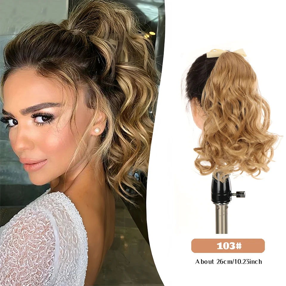 Wavy Curly Ribbon Ponytail Hair Extension