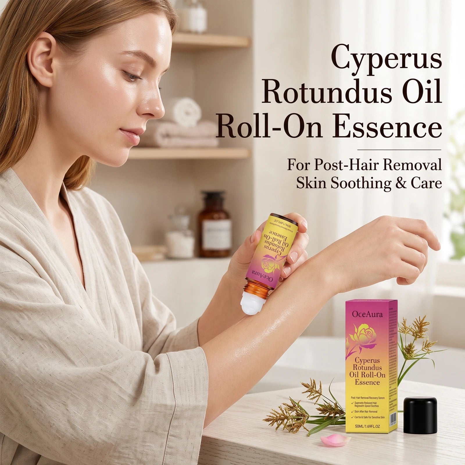 Soothing Roll-On Oil Essence for Skin Recovery After Hair Removal - 1