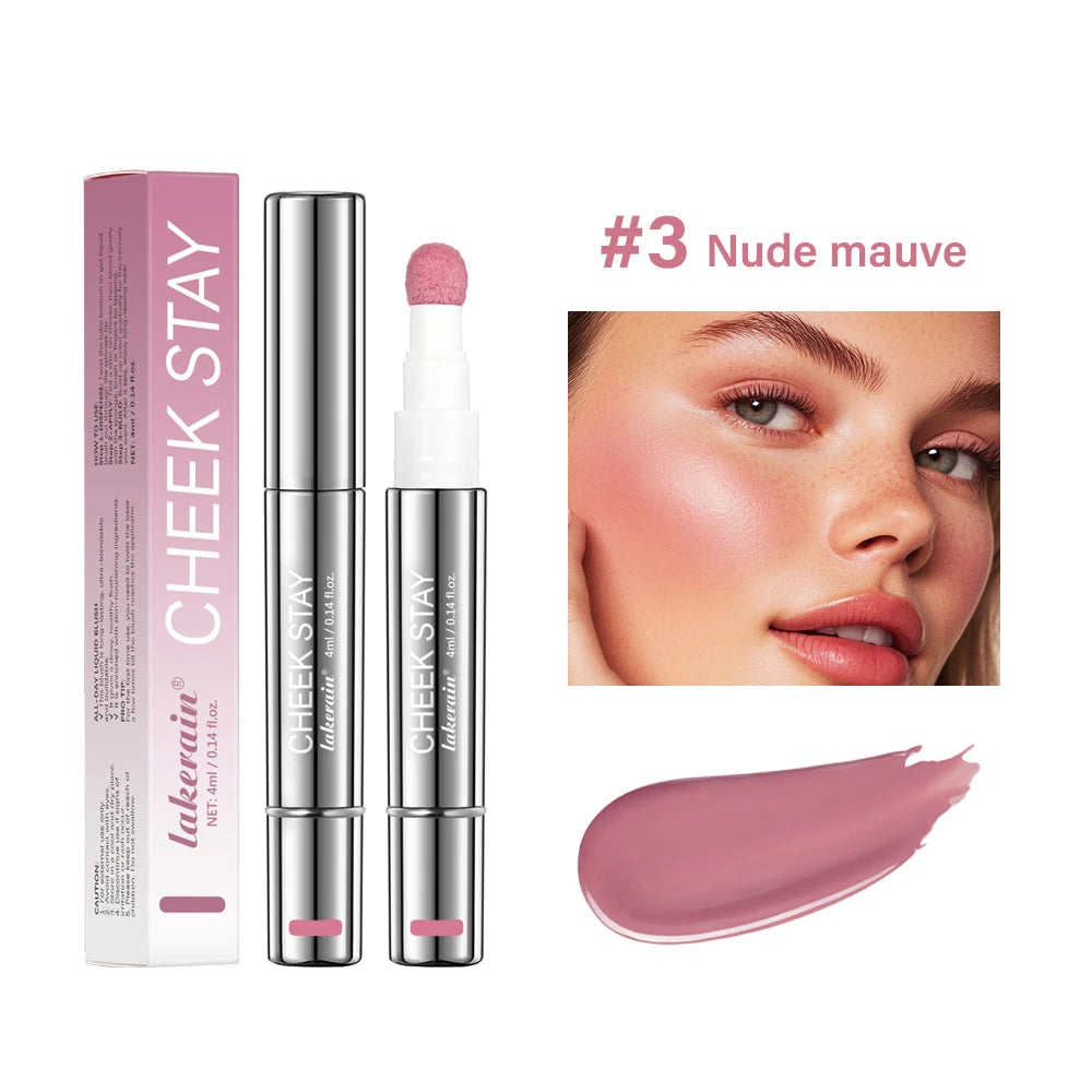 Liquid Blush Stick with Sponge Tip for Natural Matte Cheek Makeup - 21