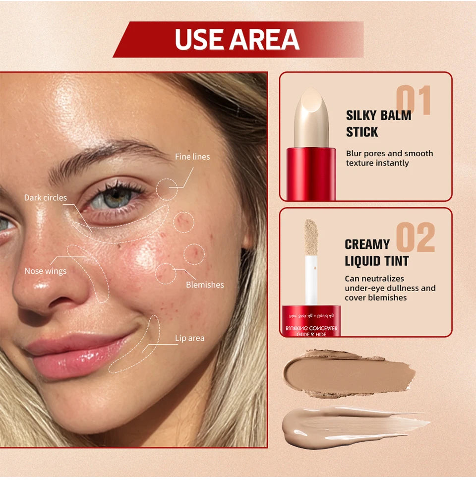 2-in-1 Blurring Concealer and Liquid Foundation for Flawless Full Coverage - 11