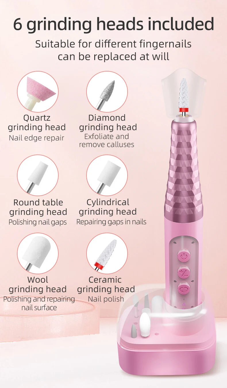 Cordless Electric Nail Drill Kit for Salon-Quality Manicures at Home - 13