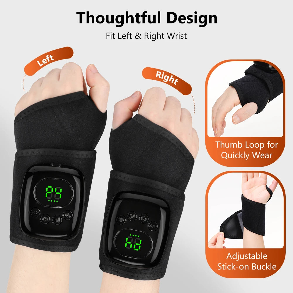 Cordless Heated Air Compression Wrist Massager for Pain Relief - 13