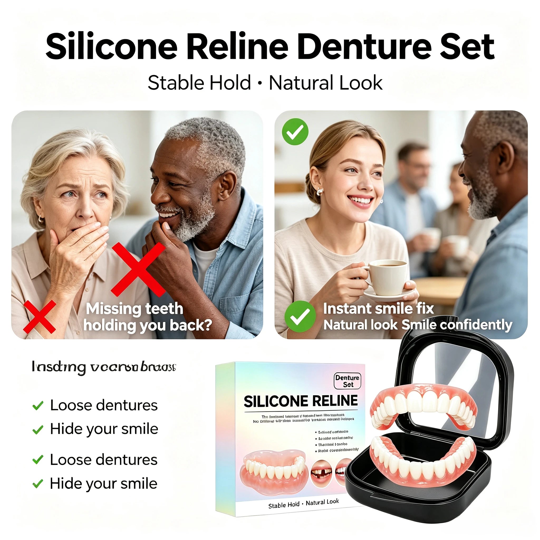 Comfort Fit Silicone Dentures for Instant Natural Smile and Oral Confidence - 4