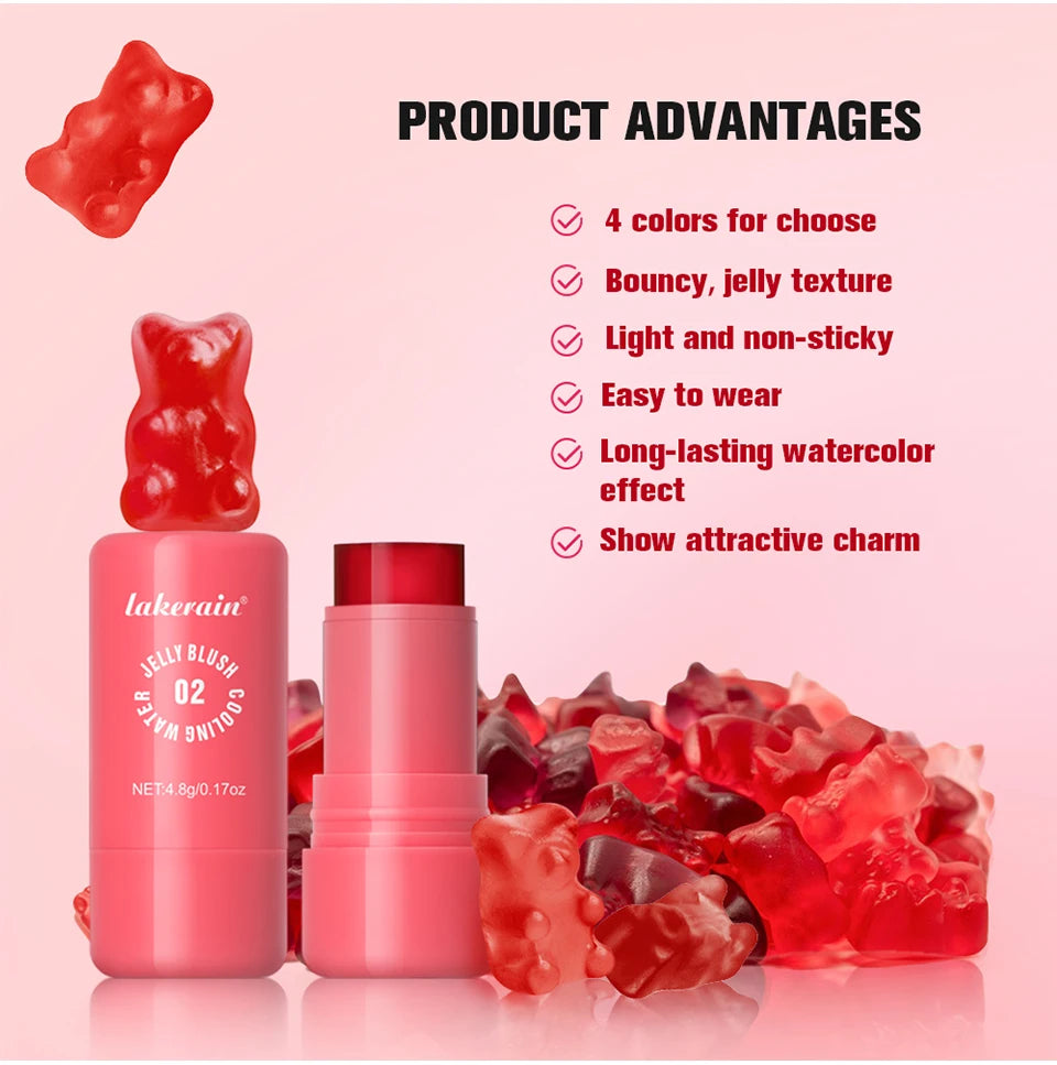 Cooling Water Jelly Blush Stick for Long Lasting Natural Lip and Cheek Tint