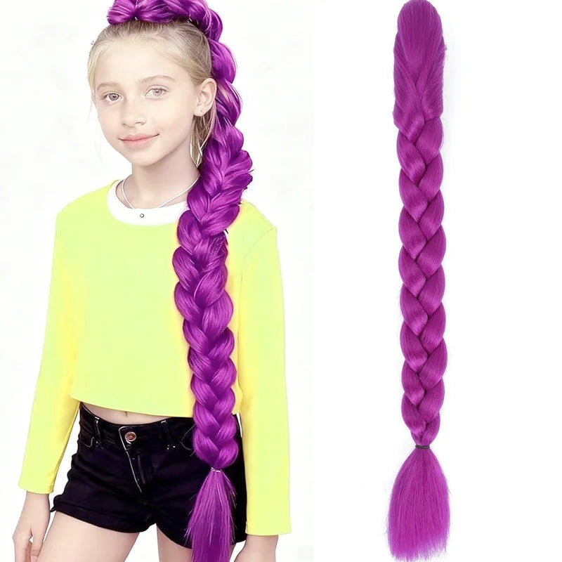 26 Inch Jumbo Purple Braiding Hair Extensions