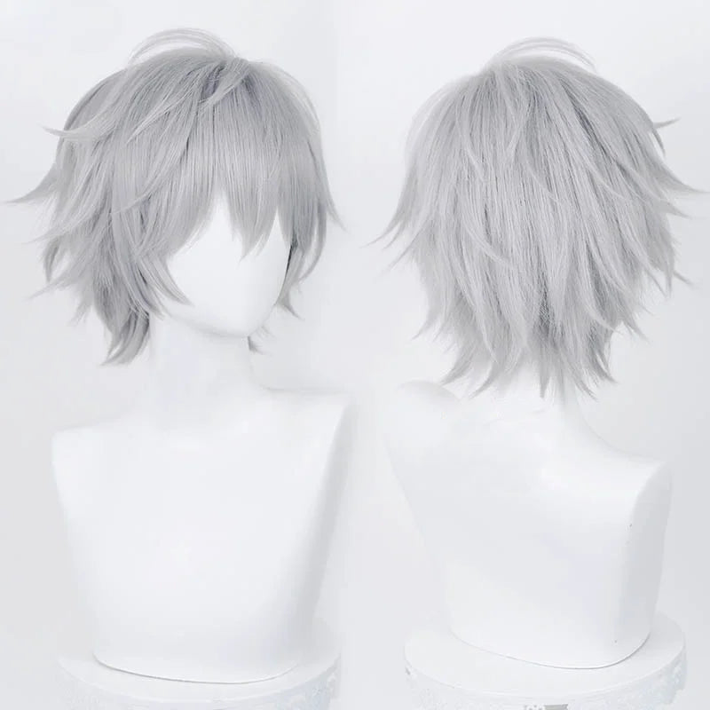 Short Silver Grey Anime Cosplay Wig