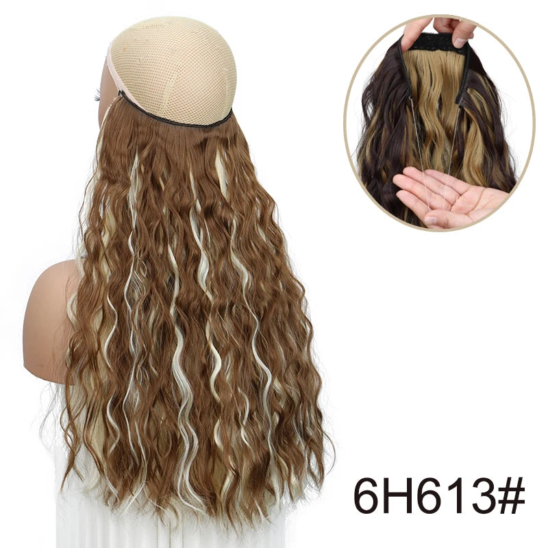 18-Inch Invisible Wire Wavy Hair Extensions for Full Volume