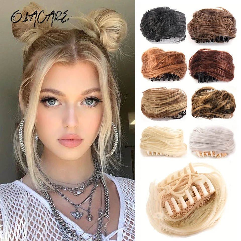 Synthetic Braid Hair Scrunchie for Instant Messy Bun Updos - 17
