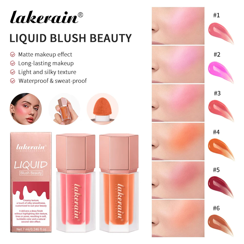 Waterproof Liquid Blush with Built-in Applicator for Natural Matte Finish - 3