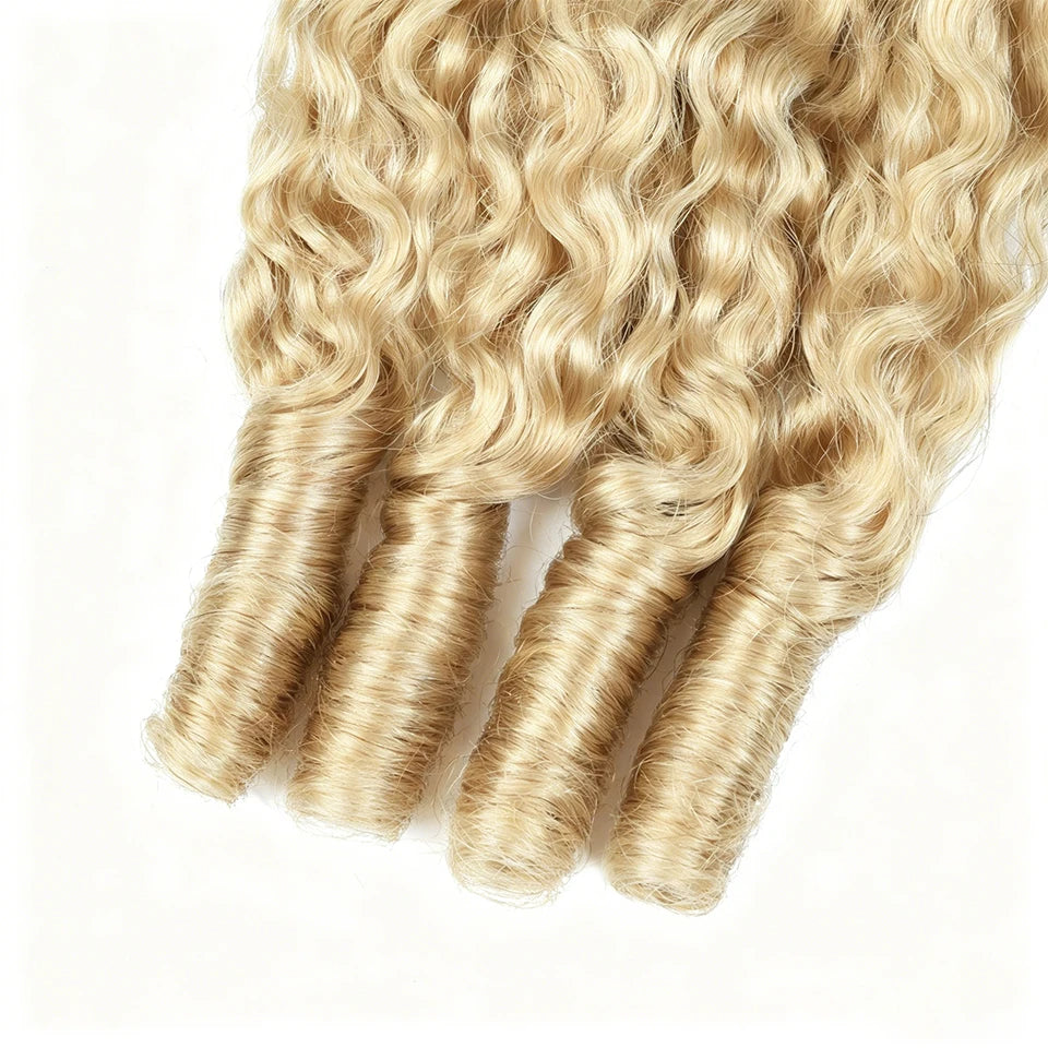 Blonde Burmese Curly Human Hair Bundles