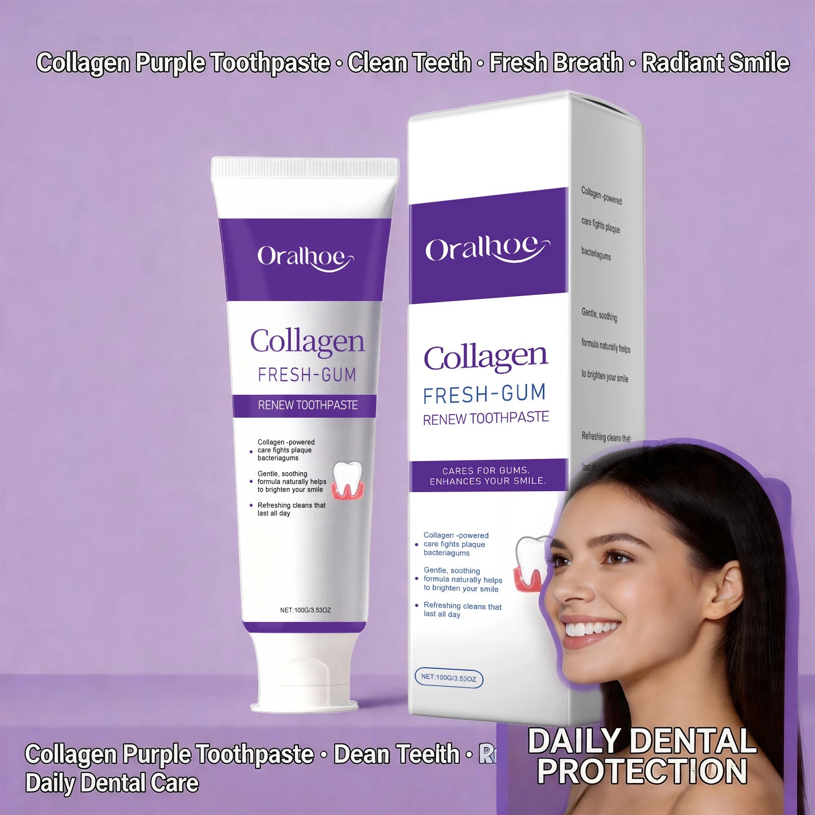 Collagen Whitening Toothpaste for Deep Cleaning and Fresh Breath - 2