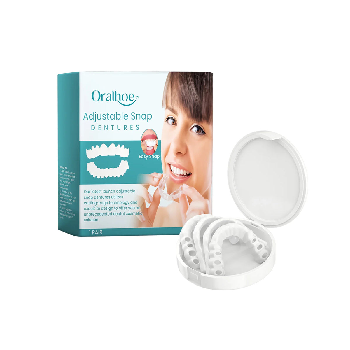 Adjustable Snap-On Dentures for Missing Teeth and Smile Repair