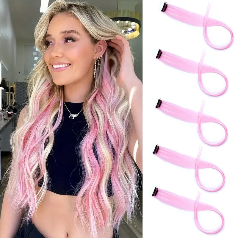 22-Inch Clip-In Ombre Rainbow Hair Extensions - 11