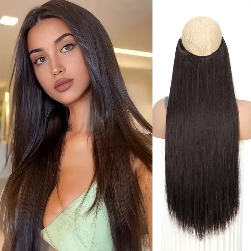 24-Inch Invisible Fishing Line Hair Extension for Instant Length
