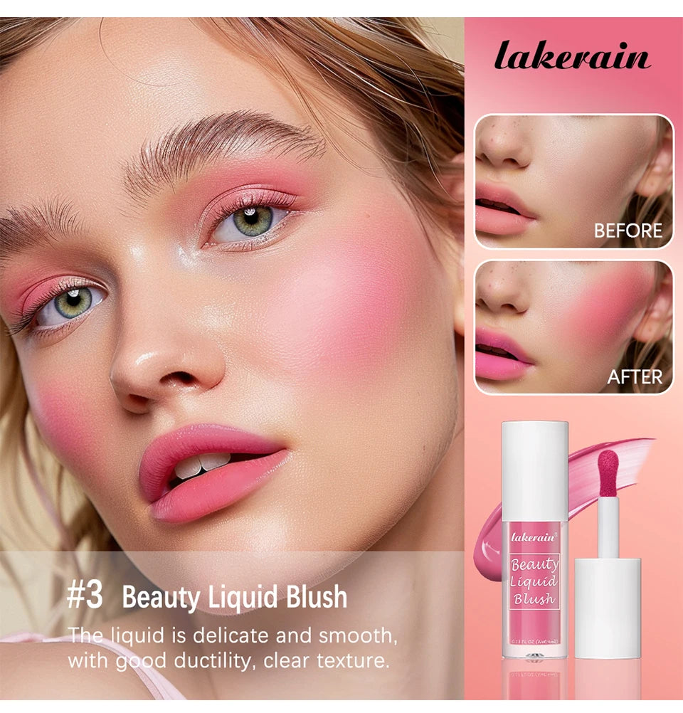 Waterproof Liquid Cheek Blush for Natural Long Lasting Dewy Makeup Glow