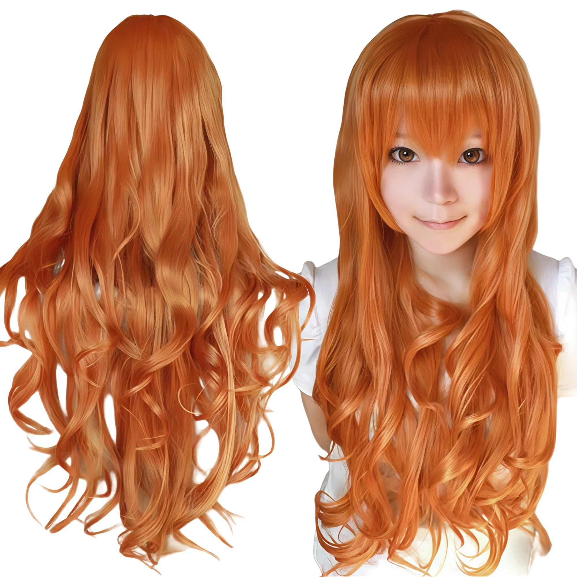 Long Hot Pink Curly Wavy Synthetic Cosplay Wig for Halloween Costumes - 15