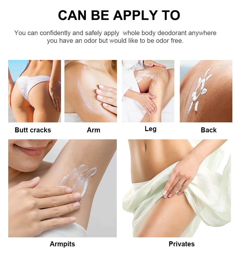 72-Hour Invisible Whole Body Deodorant Cream for All-Day Freshness