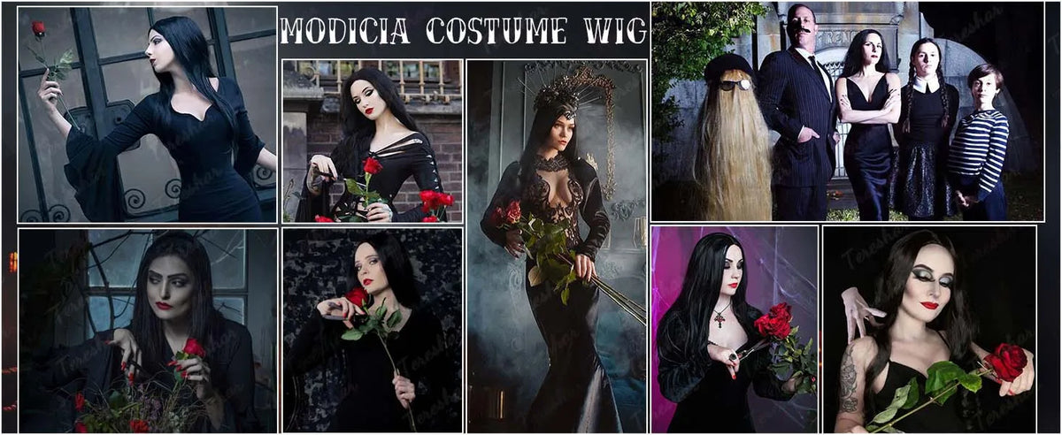 Long Straight Black Costume Wig for Halloween and Cosplay Events