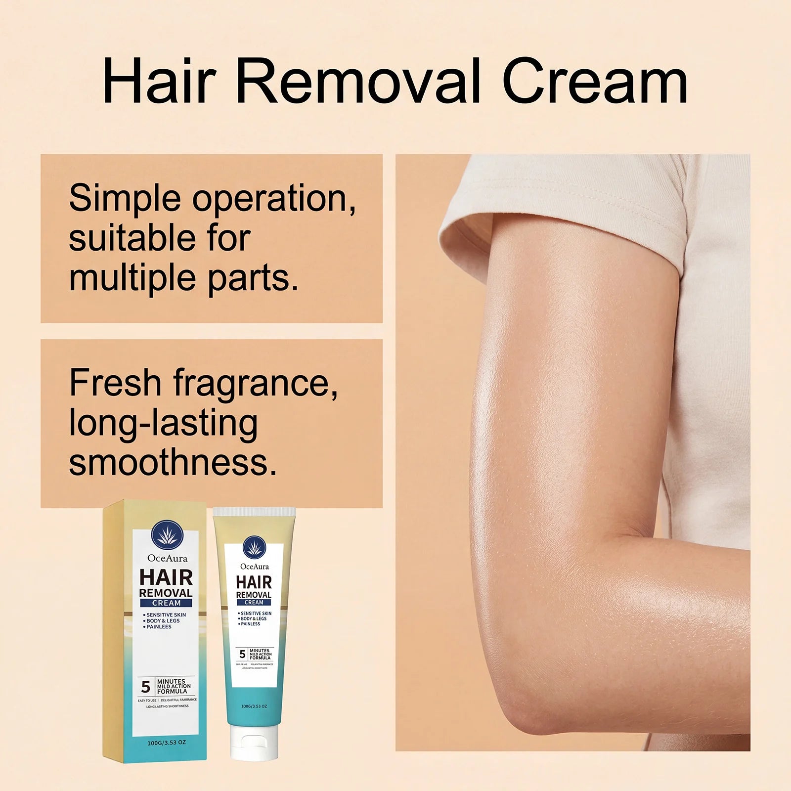 Painless Hair Removal Cream for Full Body and Sensitive Skin - 8
