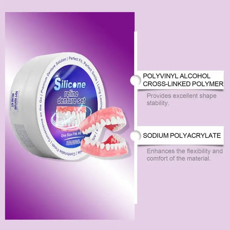 Temporary Silicone Denture Set for Comfortable Smile and Teeth Alignment
