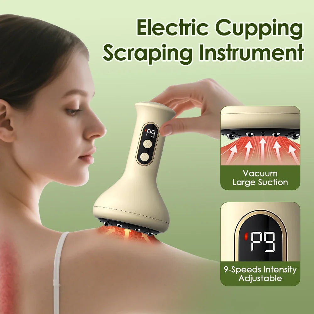 Electric Cupping and Gua Sha Massage Tool for Pain Relief and Recovery