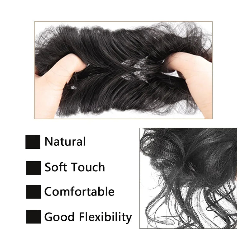 Messy Curly Hair Bun Scrunchie for Quick Elegant Updo Hairstyles - 4
