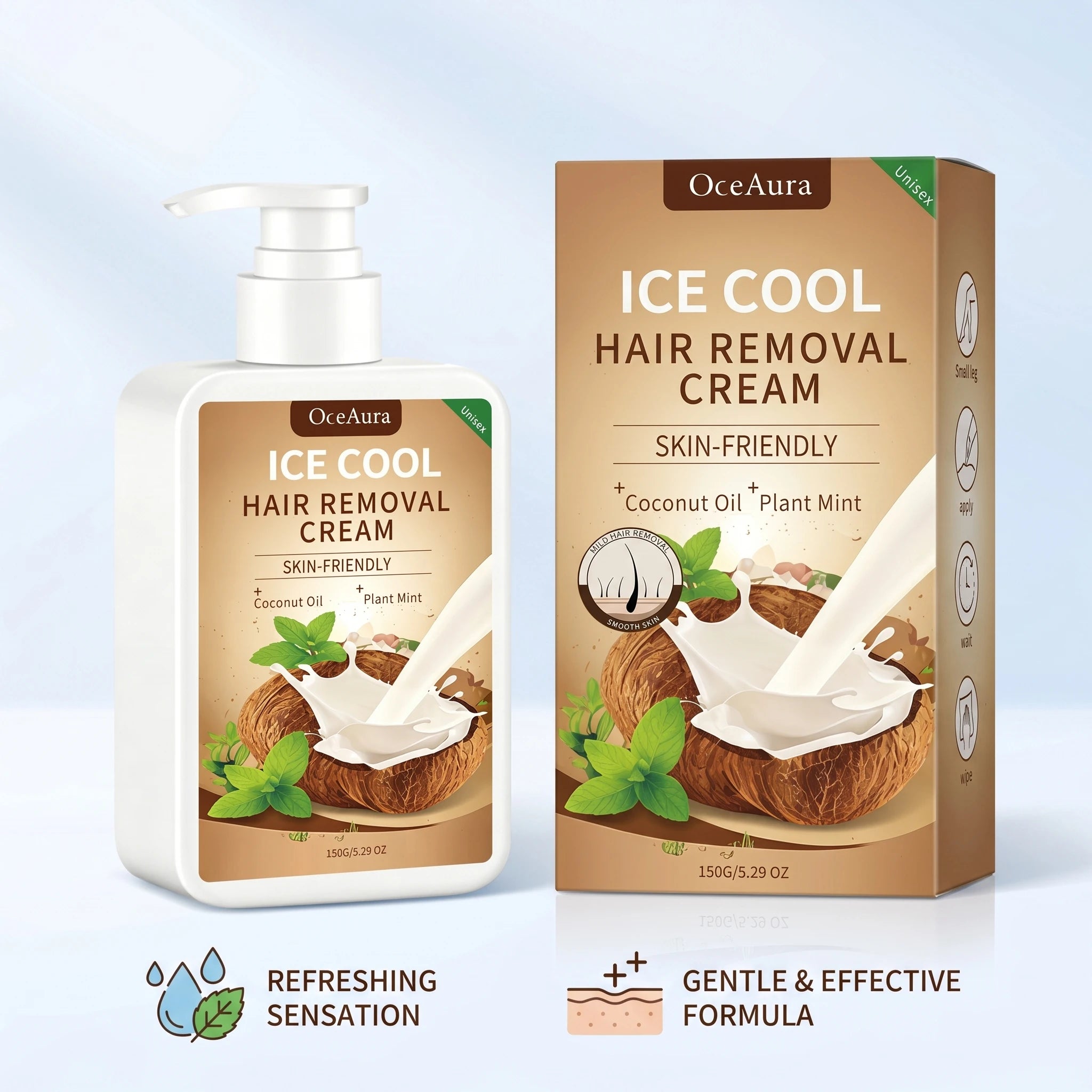 Painless Cooling Hair Removal Cream for Face and Body - 11