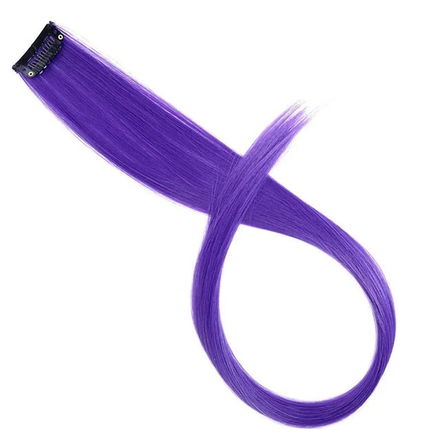 22-Inch Colorful Clip-In Hair Extensions for Instant Highlights