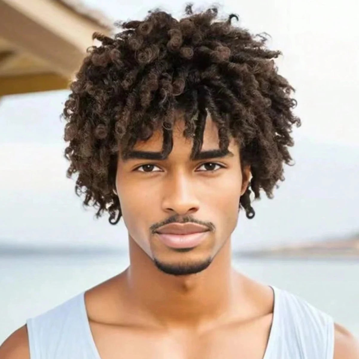 Short Braided Afro Dreadlock Wig for Men