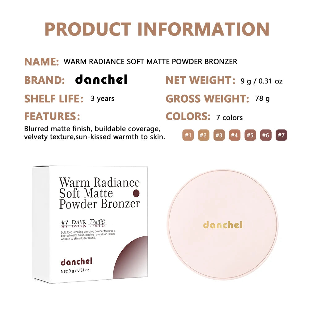 Buildable Soft Matte Bronzer Powder for Natural Face Contouring