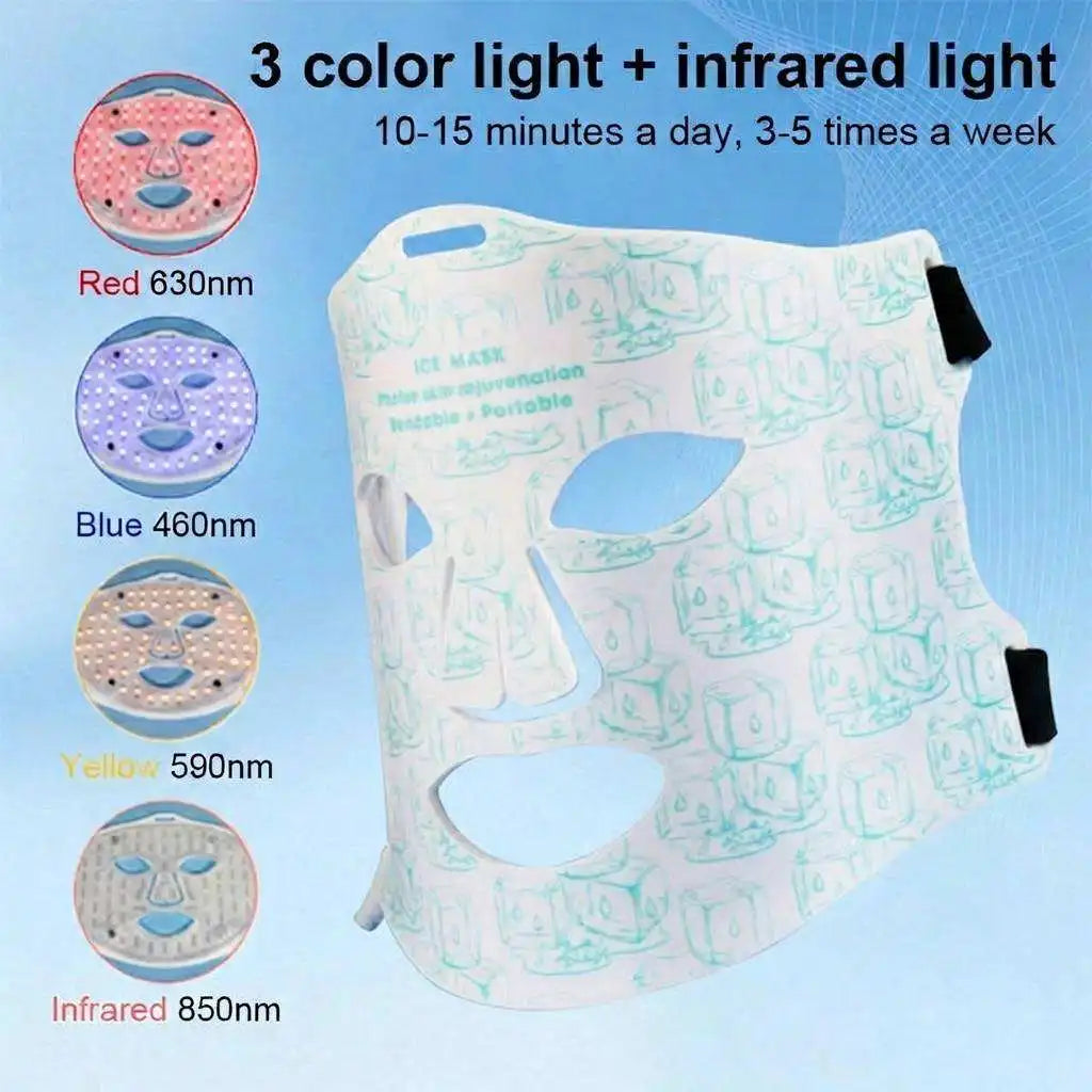 LED Red Light Therapy Face Mask with Cooling Gel for Skin Rejuvenation - 3
