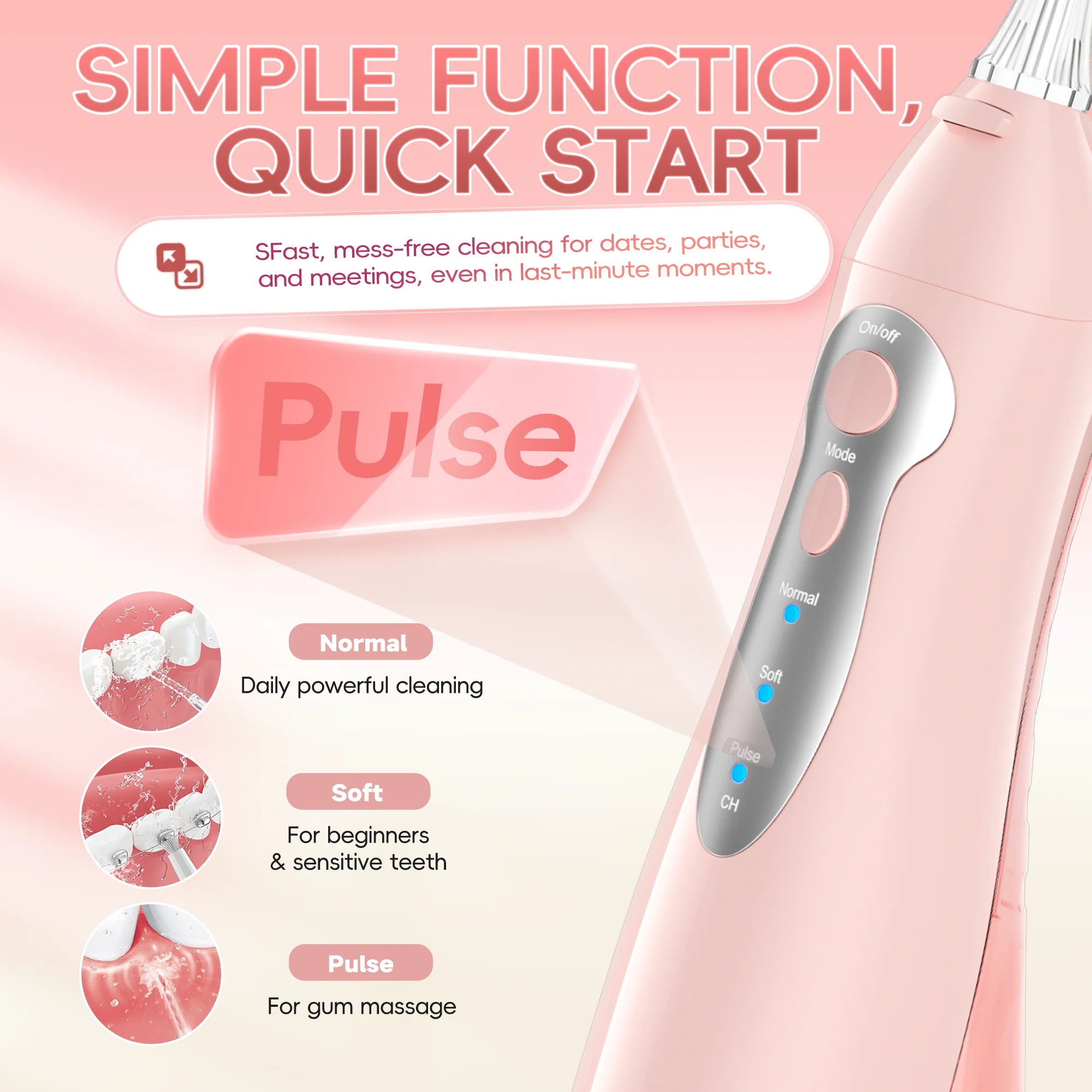 Rechargeable Portable Oral Irrigator Water Flosser for Deep Teeth Cleaning - 4