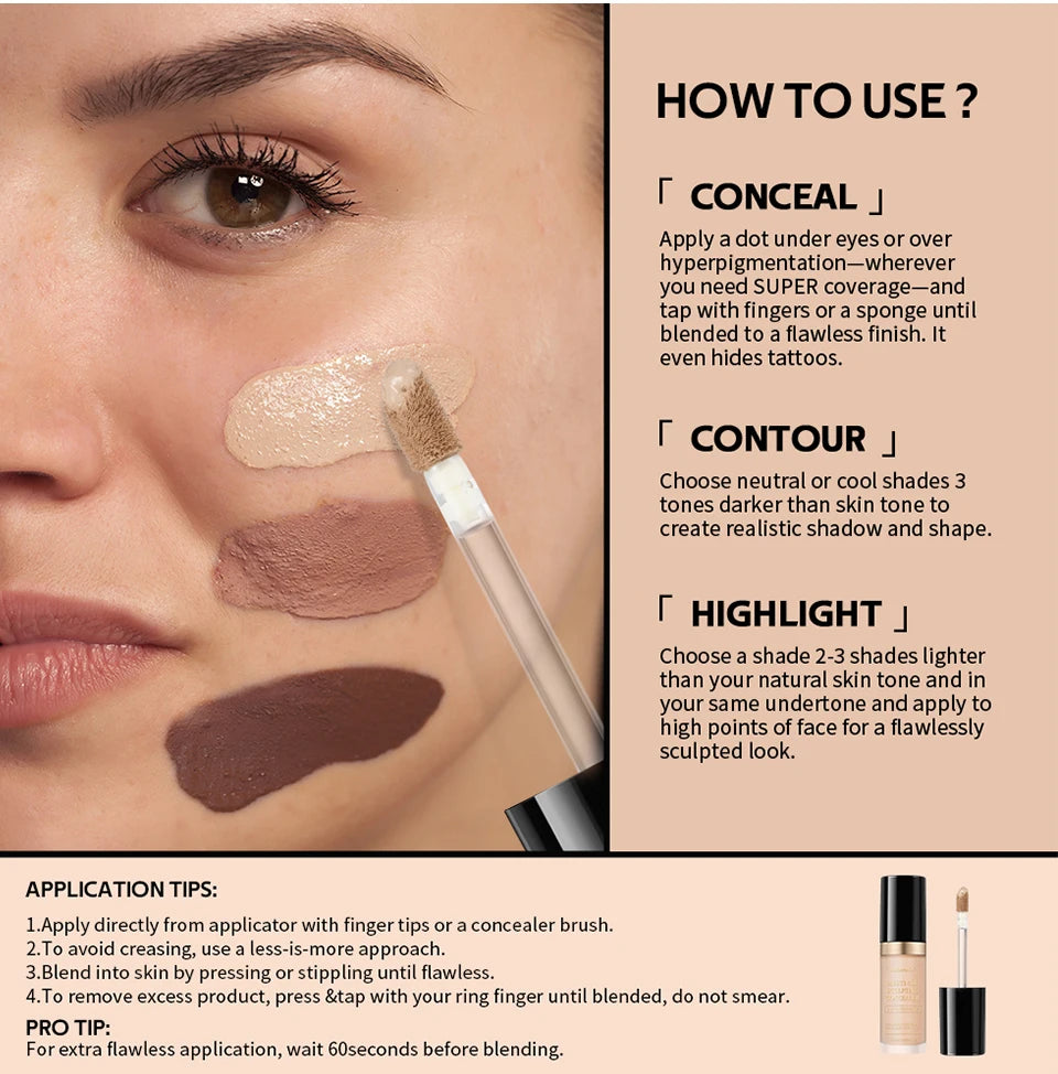 Multi-Use Sculpting Liquid Concealer for Full Face Coverage and Contouring - 12