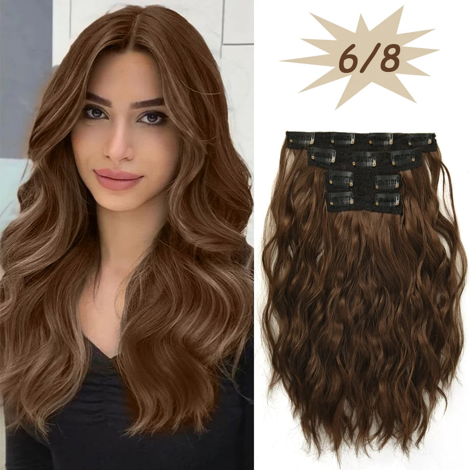12-Inch Wavy Clip-In Hair Extensions for Daily Volume - 14