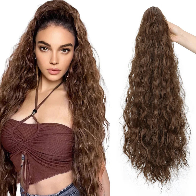 Water Wave Claw Clip Ponytail Extension for Effortless Messy Volume