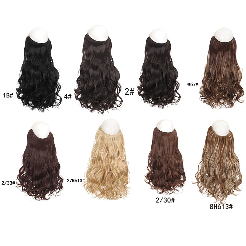 Invisible Halo Wire Hair Extensions for Voluminous Wavy Hair - 4