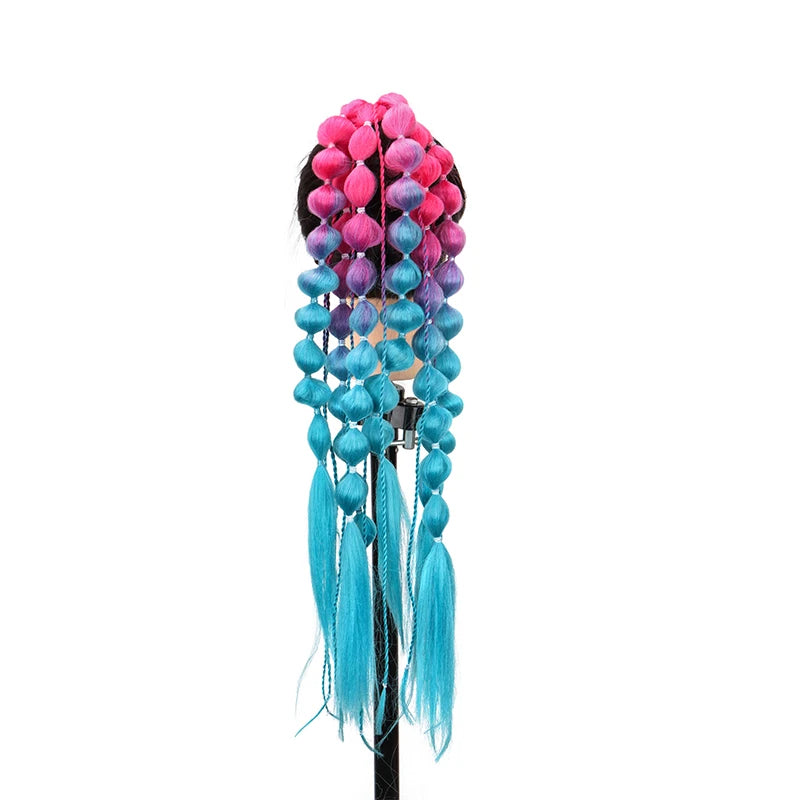 Colorful Bubble Braid Ponytail Extension for Women