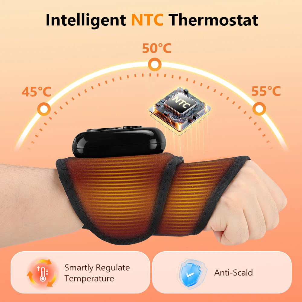 Cordless Heated Air Compression Wrist Massager for Pain Relief - 5