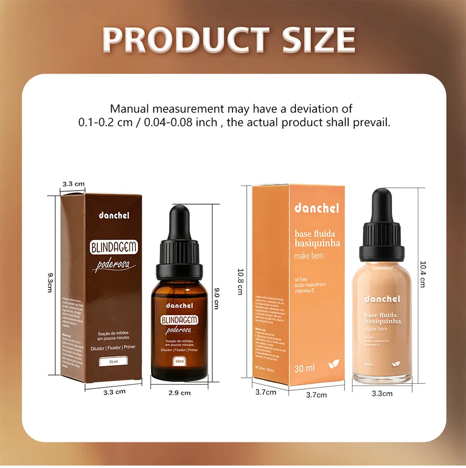 Liquid Foundation and Primer Makeup Set for Long Lasting Natural Finish