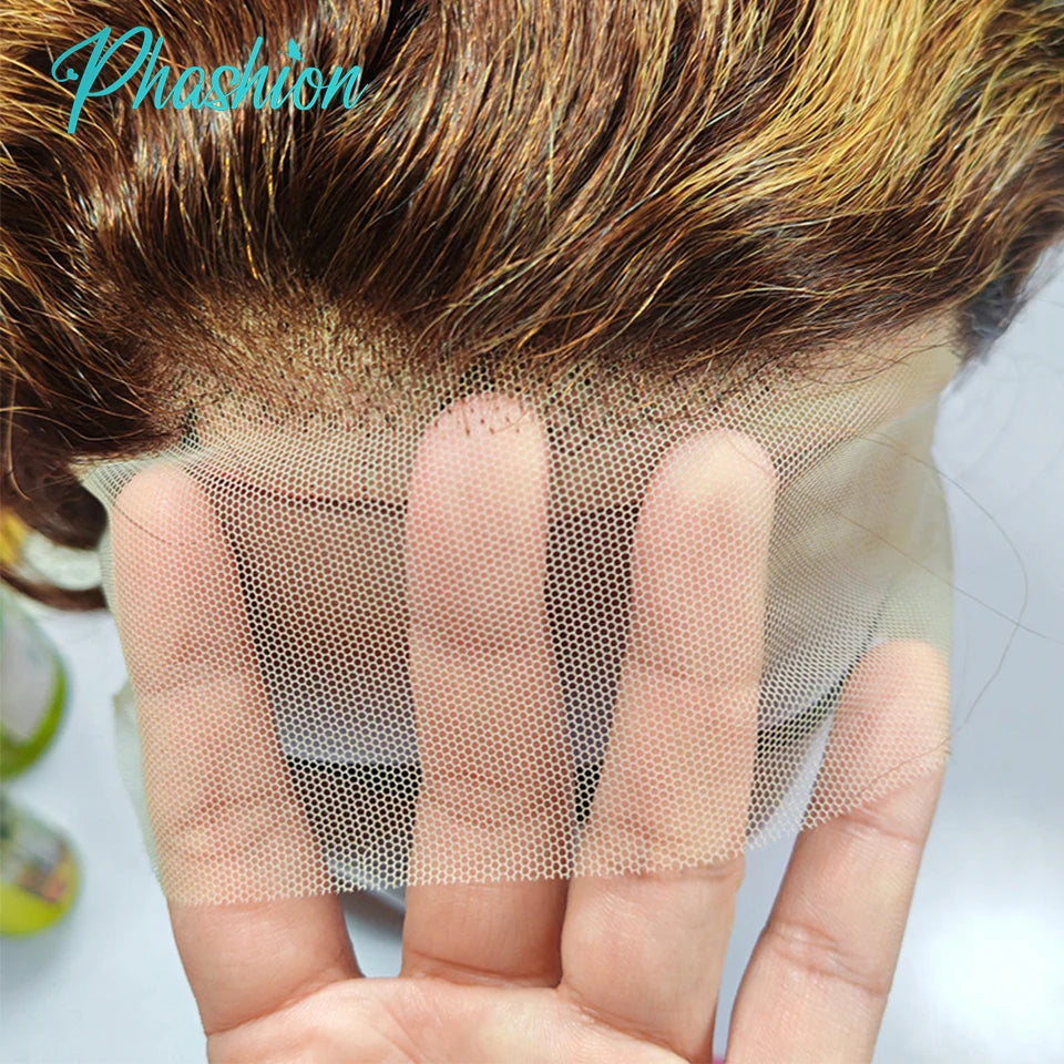 Pixie Cut Human Hair Bob Wig with Lace Frontal