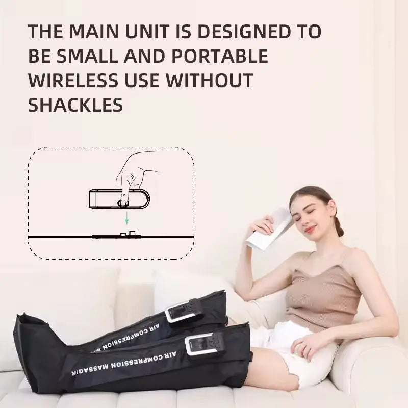 Cordless Sequential Air Compression Leg Massager for Muscle Recovery - 5