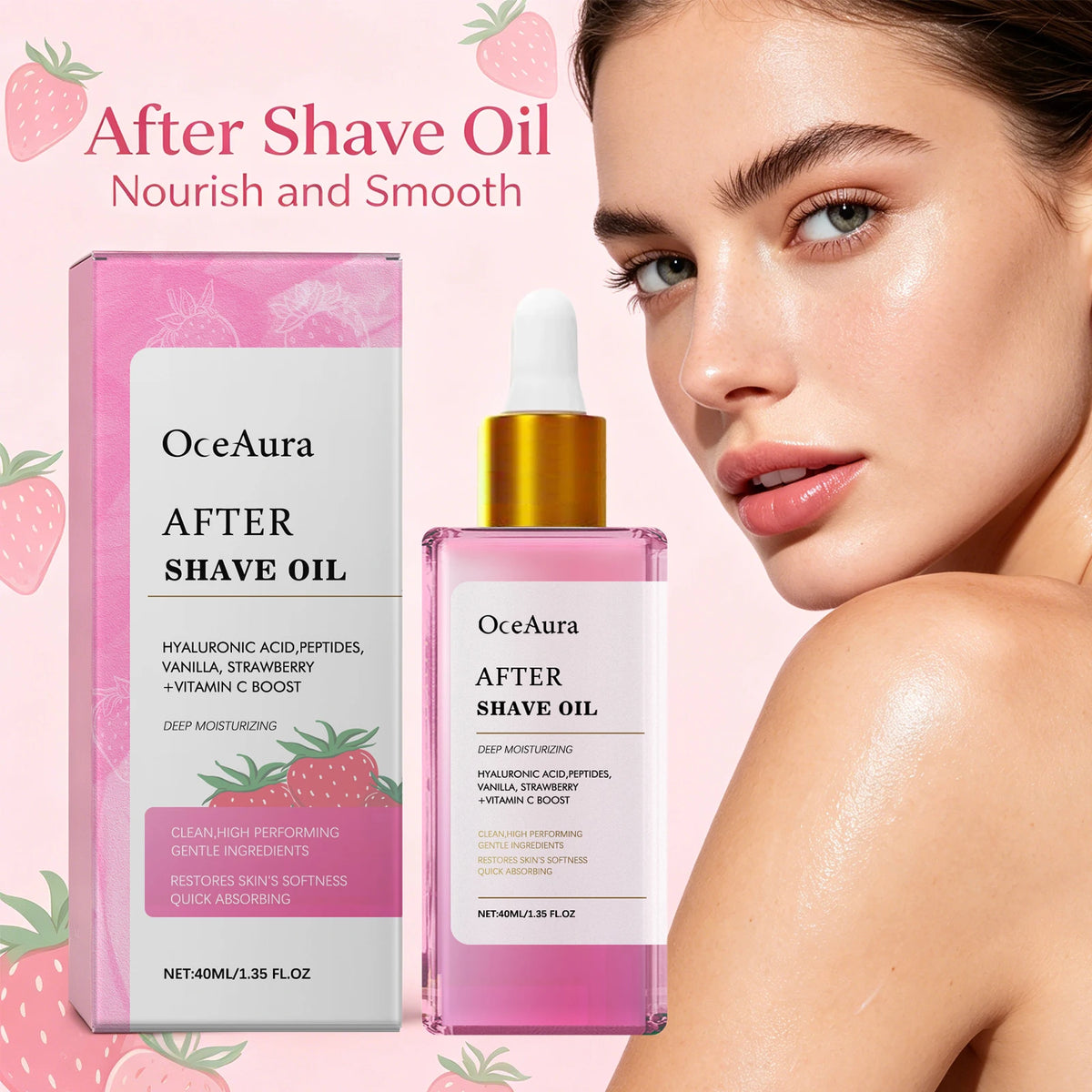 Soothing Strawberry After Shave Oil for Irritation Relief and Hydration
