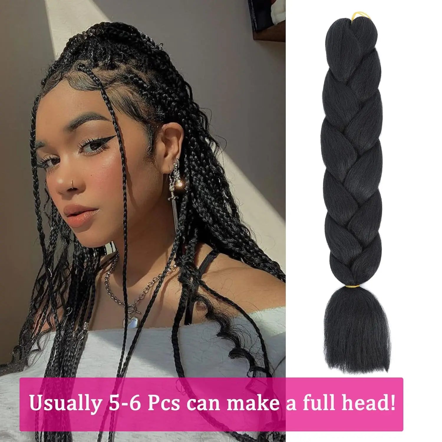 24-Inch Synthetic Jumbo Braiding Hair Extensions - 4