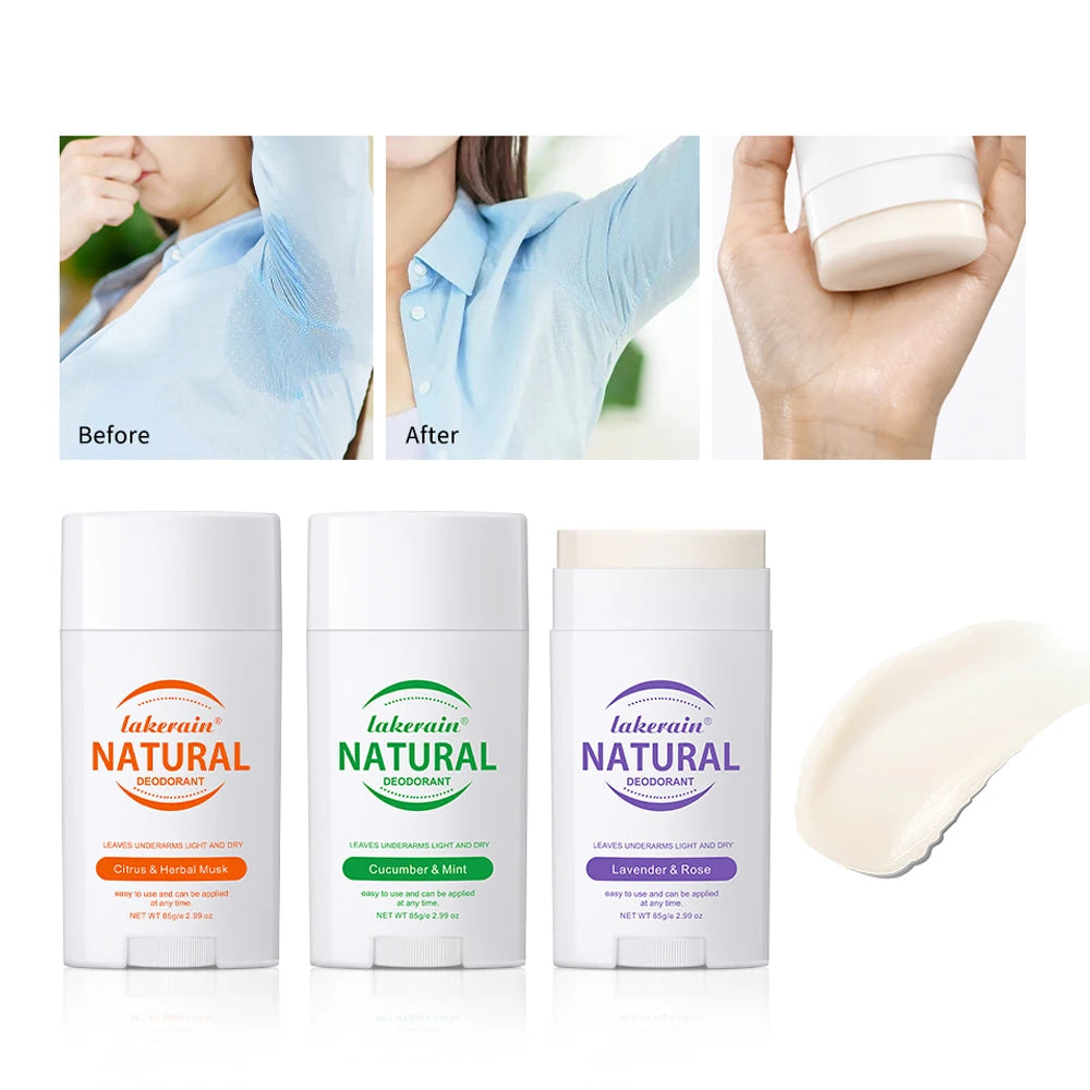 Natural Long-Lasting Solid Deodorant Stick for Fresh Underarm Care